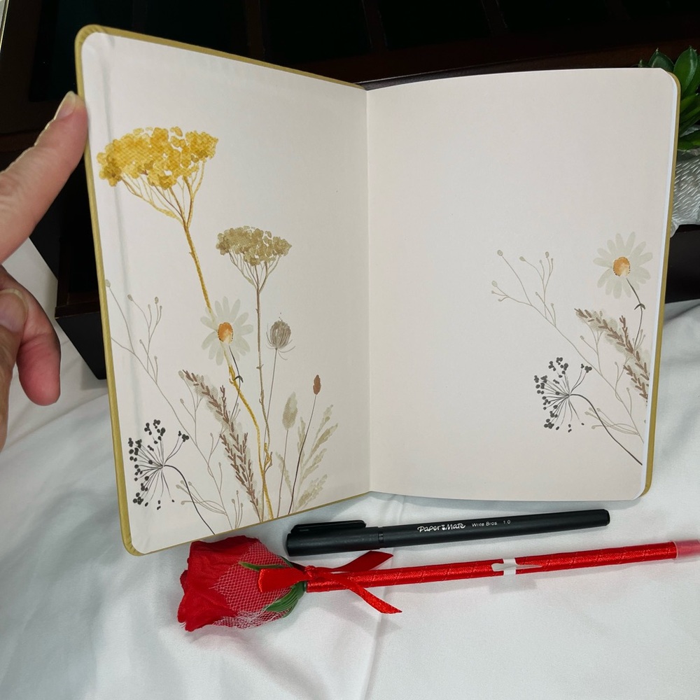 Journal & Pen Set With Rose - Top  Pen & PaperMate Pen I Jot It Down Journal